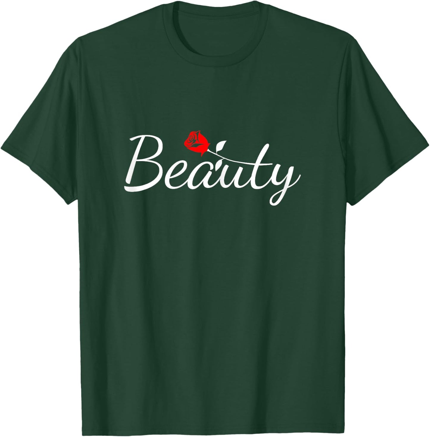 Her Beauty and His Beast Matching Couples T-Shirt - T-Shirt | Forest