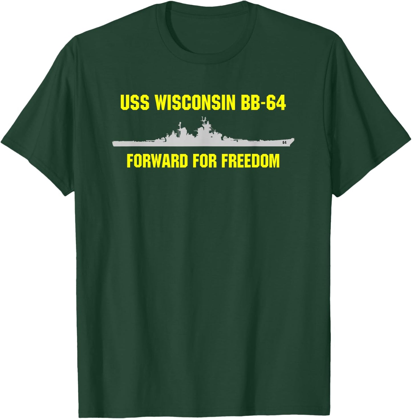 USS Wisconsin BB-64 T-Shirt - T-Shirt | Forest