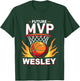 Kids Name Wesley Future Mvp Basketball Birthday T-Shirt - T-Shirt | Forest