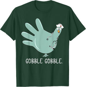 Turkey Glove Nurse Thanksgiving T-Shirt - T-Shirt | Forest