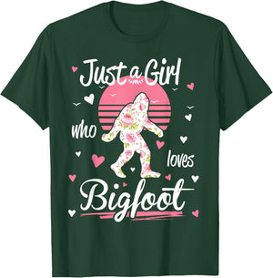 Just A Girl Who Loves Bigfoot Vintage Shirt T-Shirt - T-Shirt | Forest