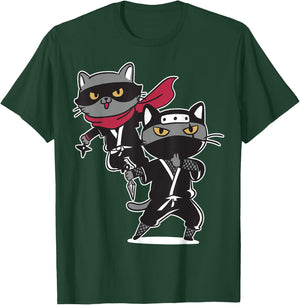 Cat Ninja Shirts for Boys Girls Men Women Kids T-Shirt - T-Shirt | Forest
