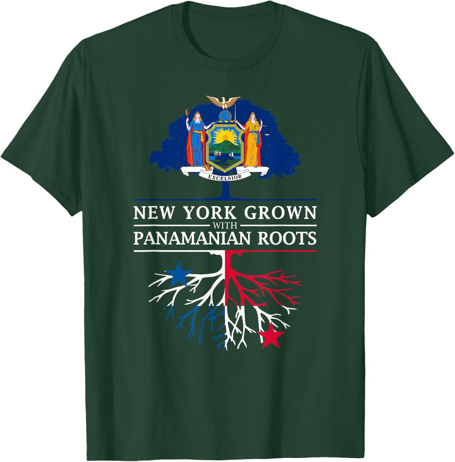 New York Grown with Panamanian Roots - Panama T-Shirt - T-Shirt | Forest
