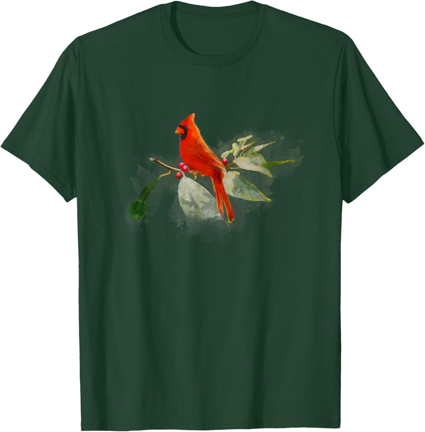 Wild Red Cardinal Bird T-Shirt - T-Shirt | Forest