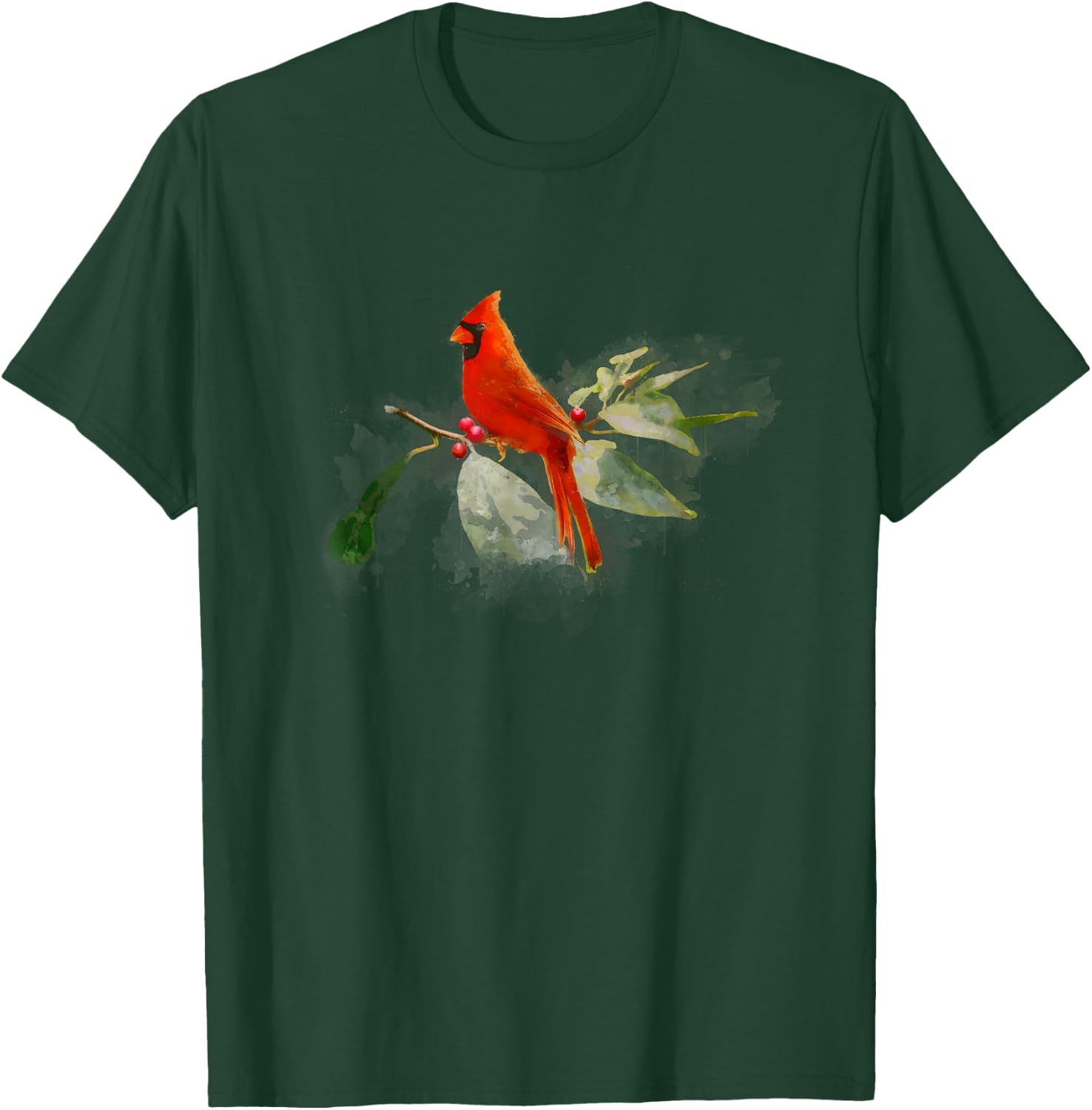 Wild Red Cardinal Bird T-Shirt - T-Shirt | Forest