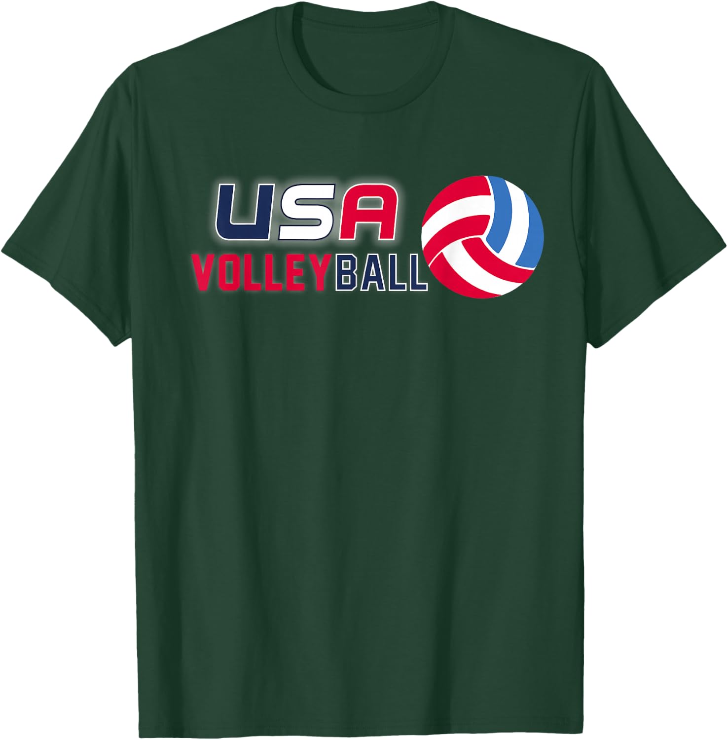 USA Flag Volleyball Shirt: Men and Women's Volleyball T-Shirt - T-Shirt | Forest