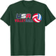 USA Flag Volleyball Shirt: Men and Women's Volleyball T-Shirt - T-Shirt | Forest