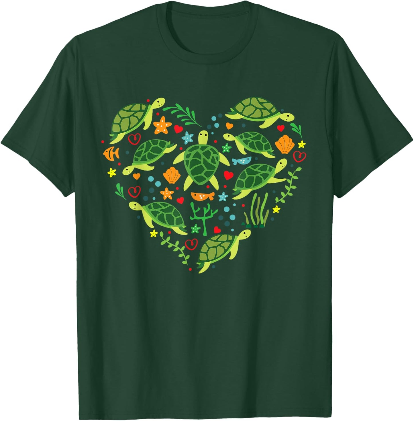 Sea Turtle Heart Valentines Day Lover Shirt Save Gift T-Shirt - T-Shirt | Forest