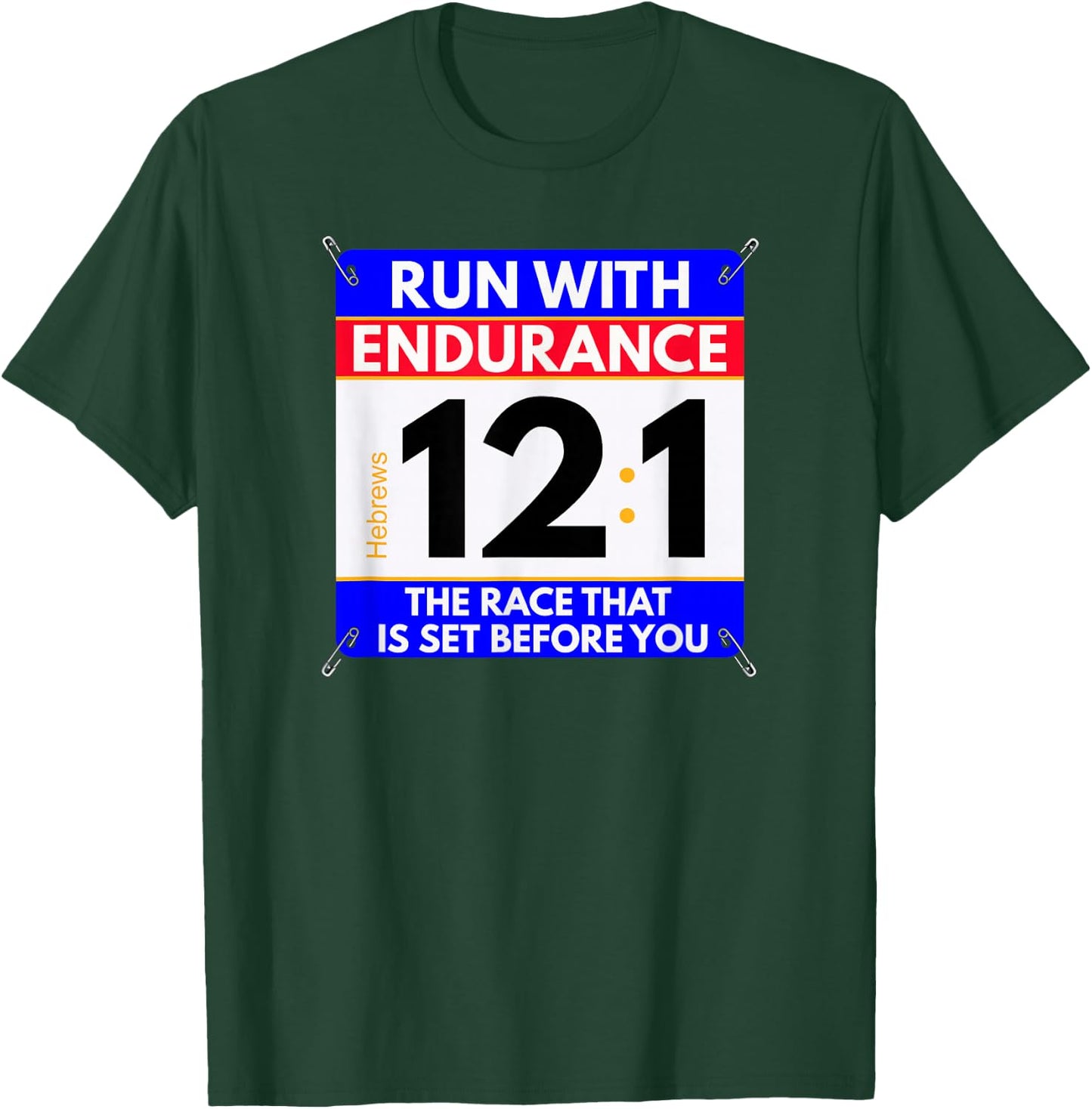 Fun Christian Bible Verse - Run The Race of Life Runners T-Shirt - T-Shirt | Forest