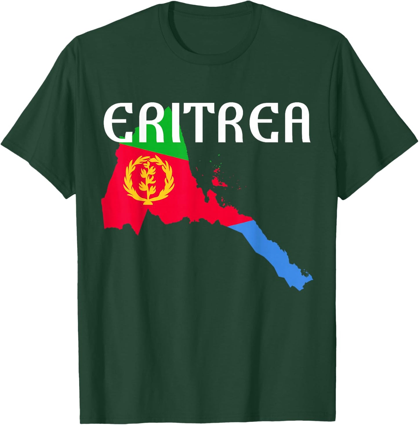 Eritrea Map Habesha Flag T-Shirt - T-Shirt | Forest