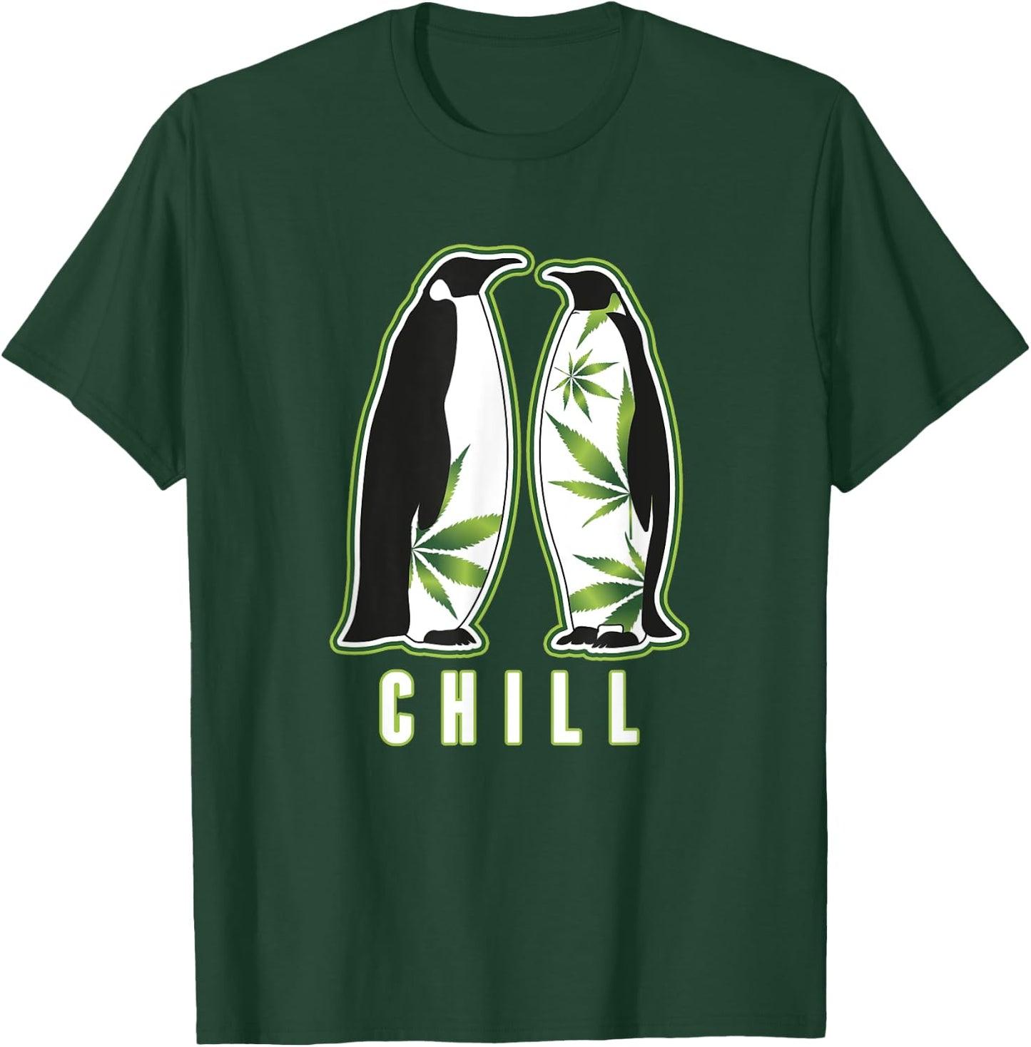 Funny Penguin Marijuana Chill Weed 420 Marijuana Bud Pun T-Shirt - T-Shirt | Forest