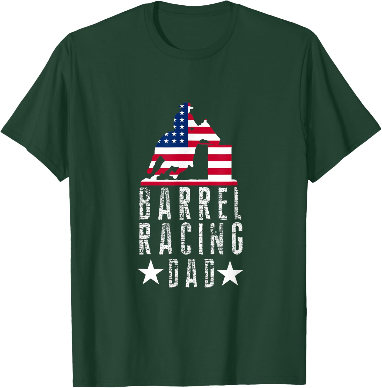 American Pride - Barrel Racing Dad T-Shirt - T-Shirt | Forest