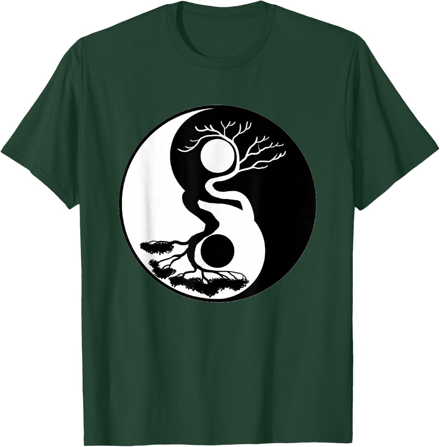 Bonsai Tree Yin Yang Symbol Nature Harmony Balance Life Gift T-Shirt - T-Shirt | Forest