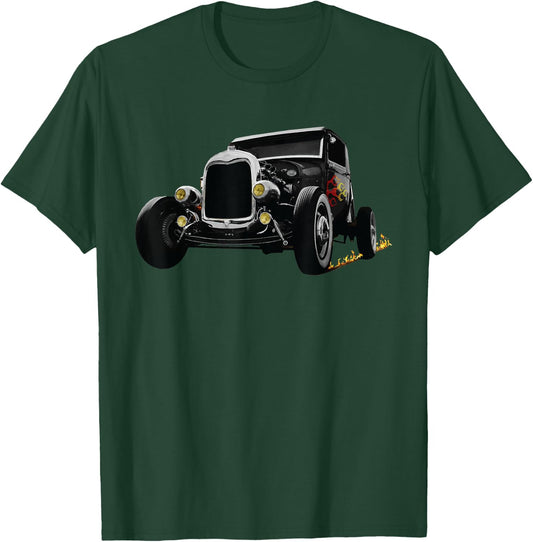 Hot Rod Car Retro Vintage Race Hotrod Rat Rod Classic Dad T-Shirt - T-Shirt | Forest