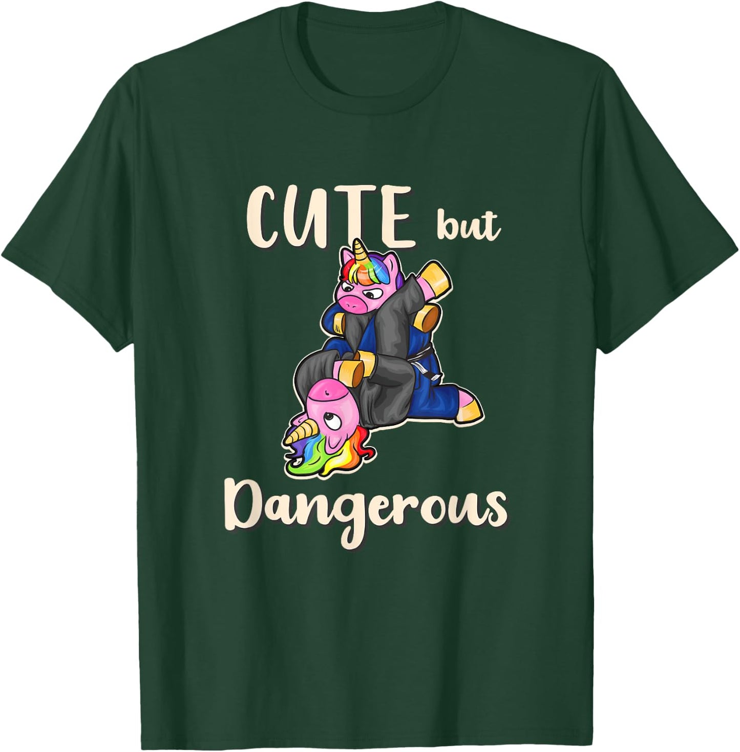 Cute But Dangerous Unicorn Shirt Funny Jiu Jitsu MMA T-Shirt - T-Shirt | Forest