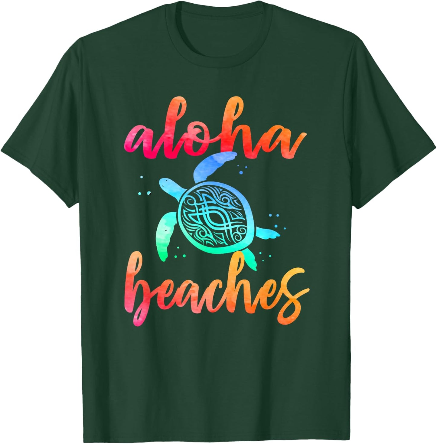 Watercolor Aloha Beaches Turtle Shirt Hawaiin Sea Turtles T-Shirt - T-Shirt | Forest