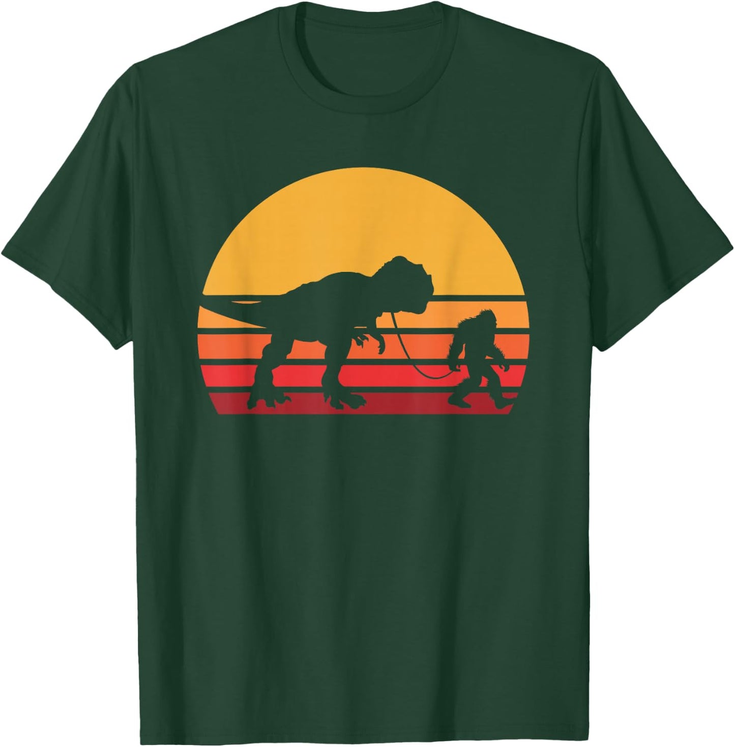 Bigfoot Walking Dinosaur Shirt, Sasquatch T Rex Walker T-Shirt - T-Shirt | Forest