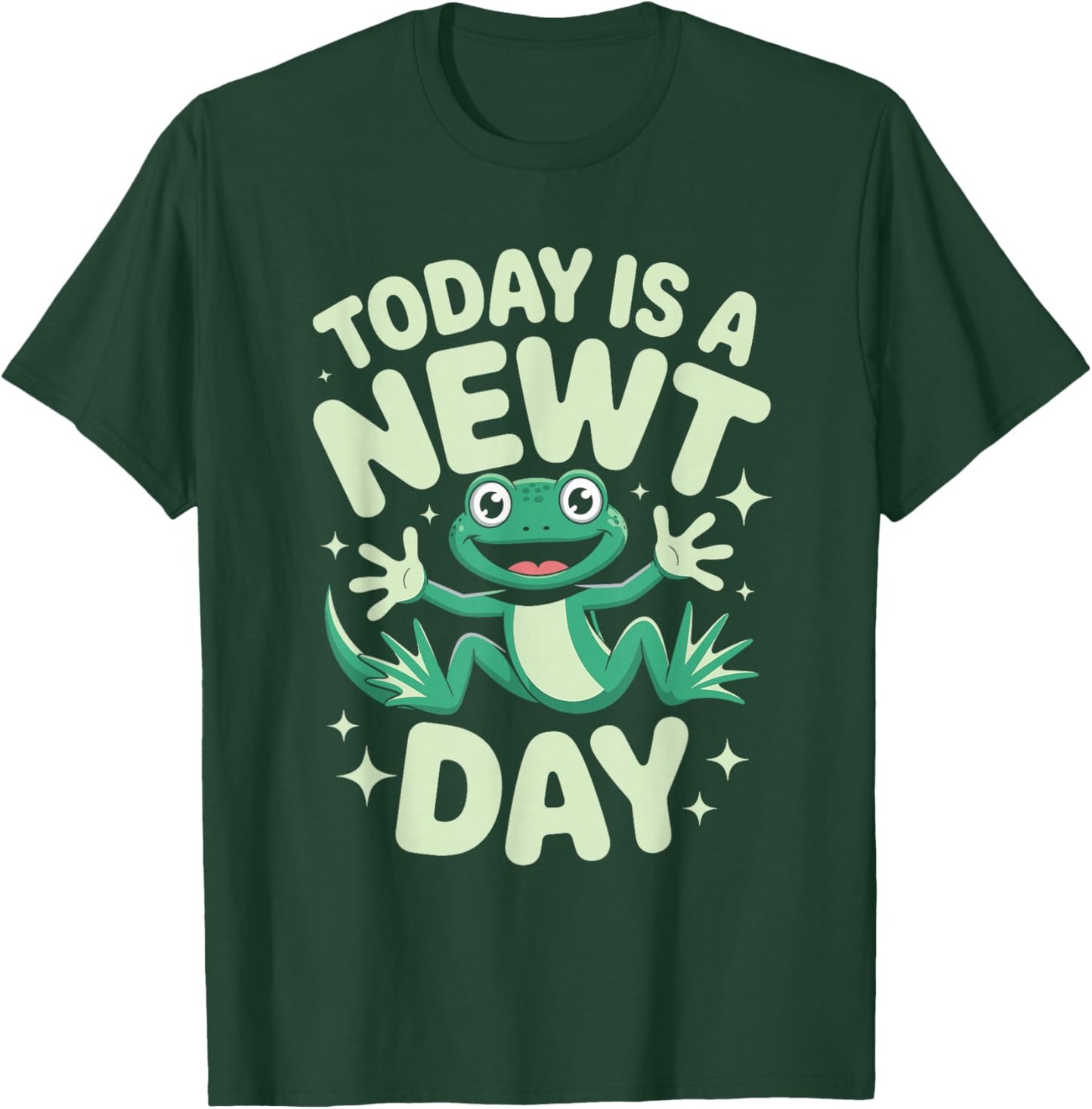 Today is A Newt Day Funny Cute Cartoon Amphibian Herpetology T-Shirt - T-Shirt | Forest