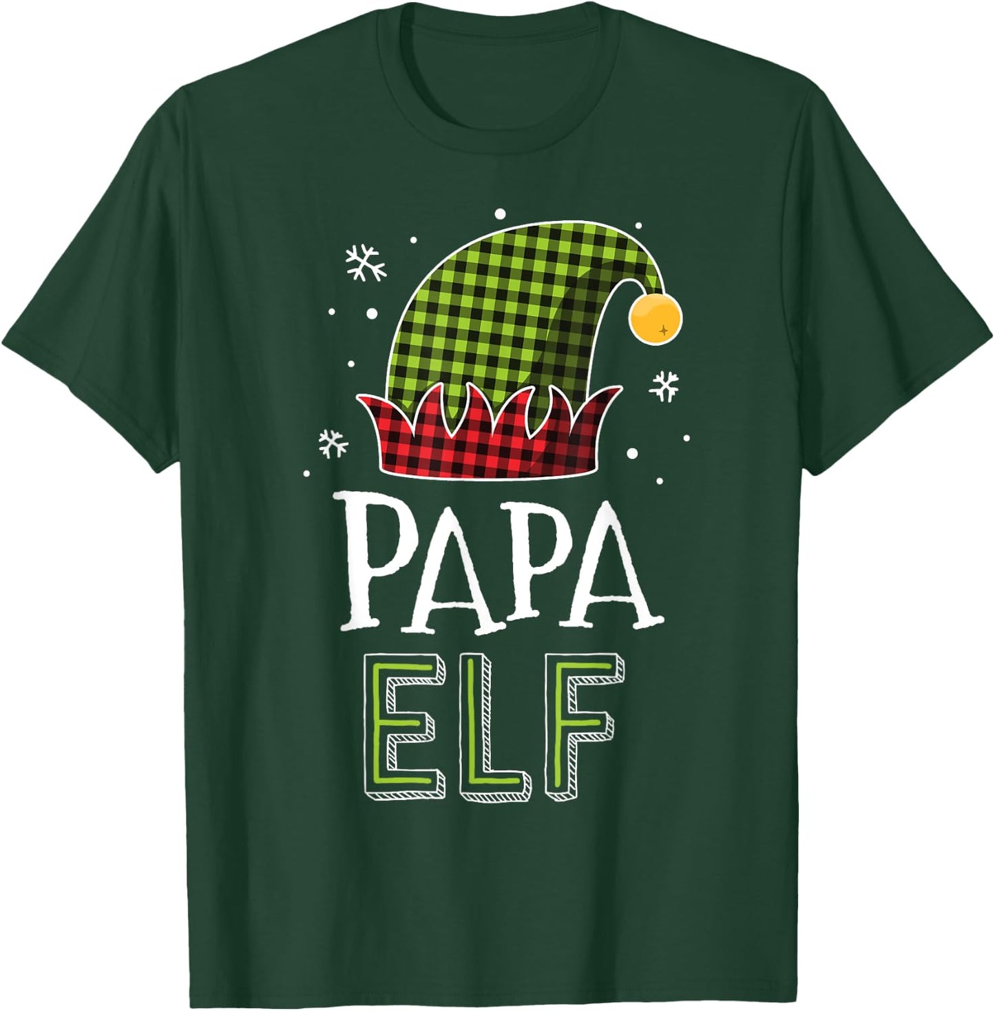 Papa Elf Plaid Christmas Shirt Dad Matching Family Elves T-Shirt - T-Shirt | Forest