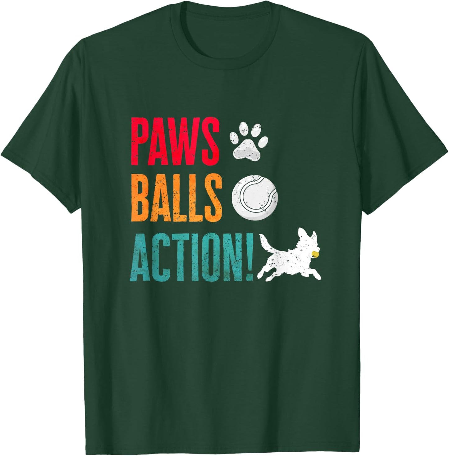 Flyball Dog Sport Flyball Paws Balls Action Flyball T-Shirt - T-Shirt | Forest