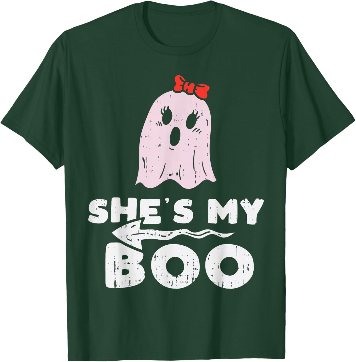 Shes My Boo Cute Matching Couple Halloween Costume Boyfriend T-Shirt - T-Shirt | Forest