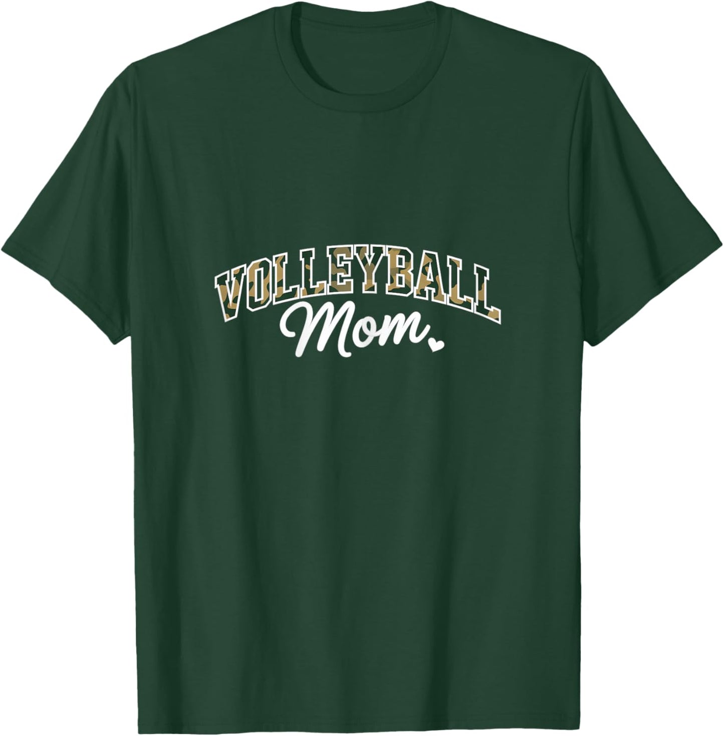 Camo Volleyball Mom Shirt Funny Sports Parent T-Shirt - T-Shirt | Forest