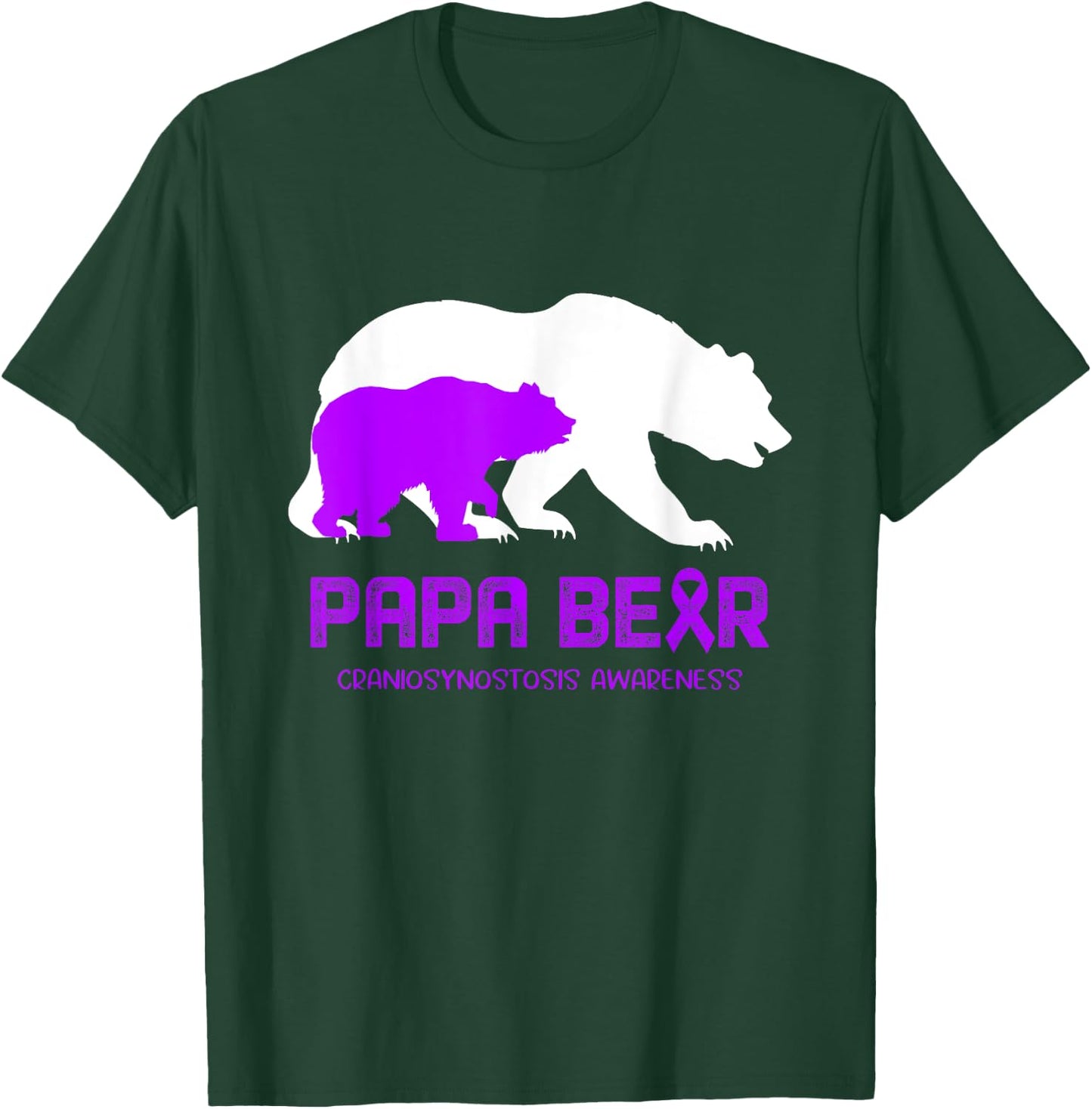 Papa Bear Support Craniosynostosis Awareness T-Shirt - T-Shirt | Forest