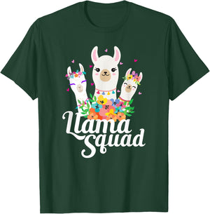 Llama Squad Funny Cute Llama Matching T-Shirt - T-Shirt | Forest