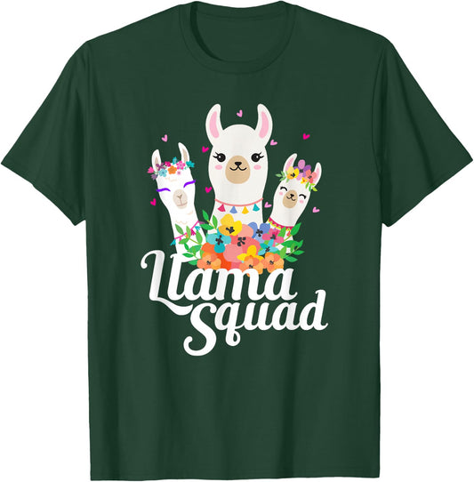 Llama Squad Funny Cute Llama Matching T-Shirt - T-Shirt | Forest