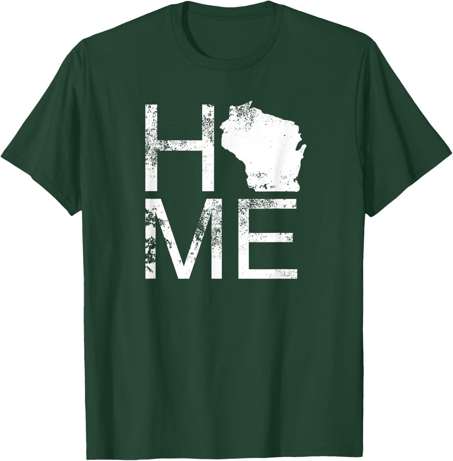 Vintage Wisconsin Home Map in Place of O WI State Wisconsin T-Shirt - T-Shirt | Forest