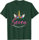 7 Years Old Birthday Girl Gifts Unicorn 7th Birthday T-Shirt - T-Shirt | Forest