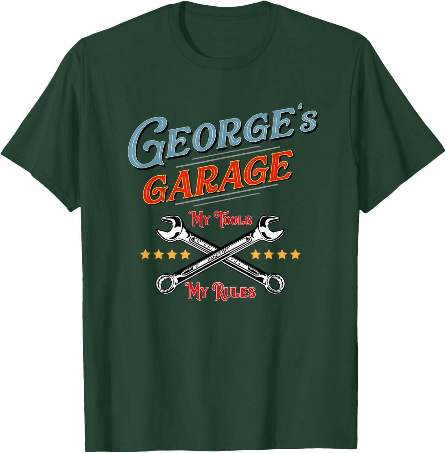 GEORGE'S GARAGE fun design boys mechanic T-Shirt - T-Shirt | Forest