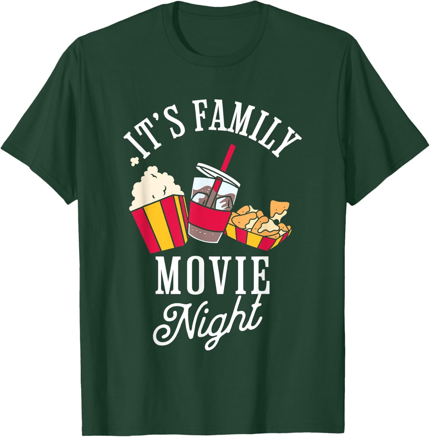 Family Movie Night Cinema Popcorn Film Movie Lover T-Shirt - T-Shirt | Forest