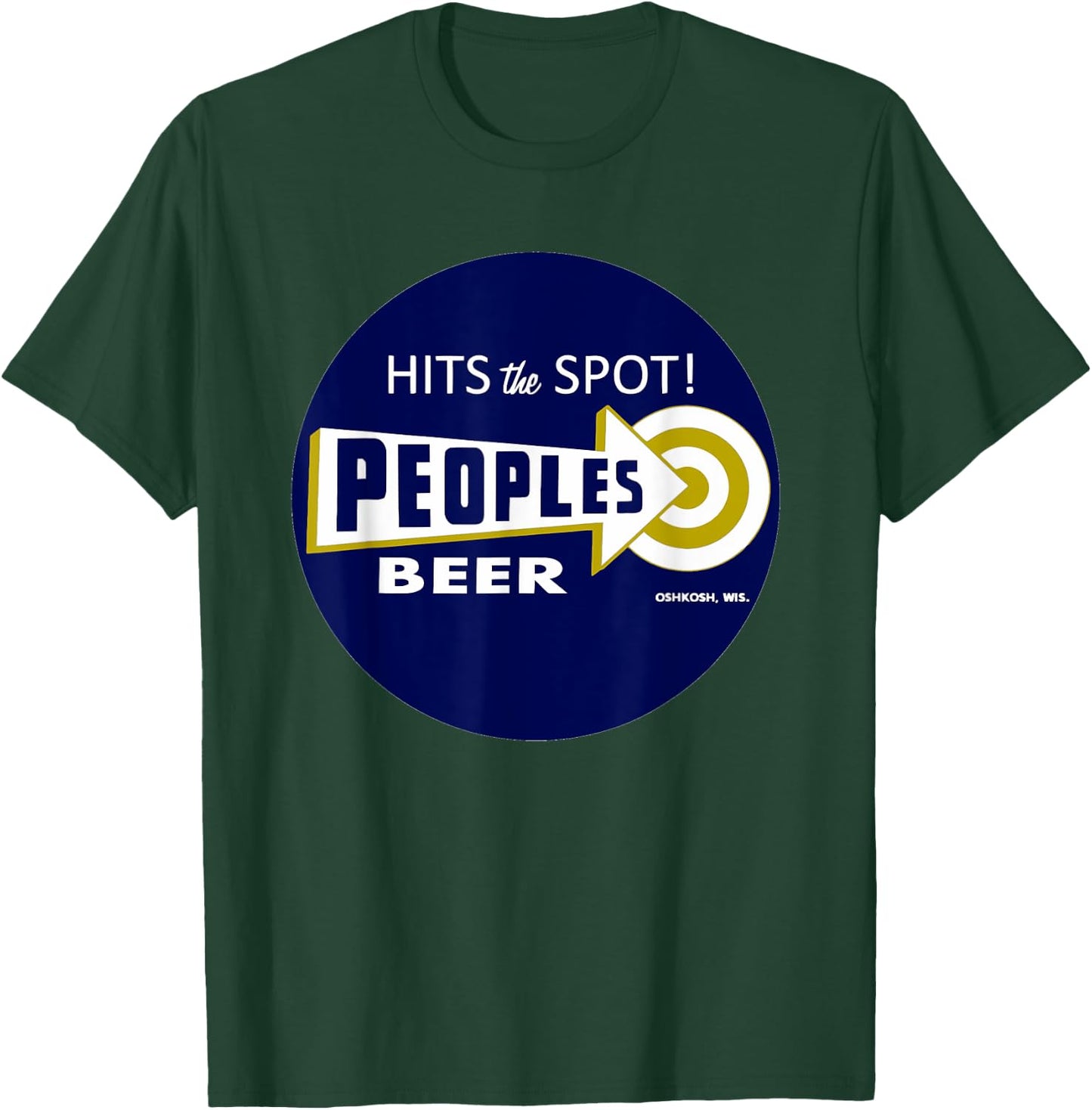 Vintage Wisconsin People's Beer logo T-Shirt - T-Shirt | Forest