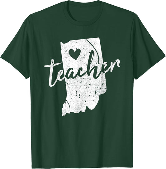 Red For Ed Indiana Teacher Men Women Girls Kids T-Shirt - T-Shirt | Forest