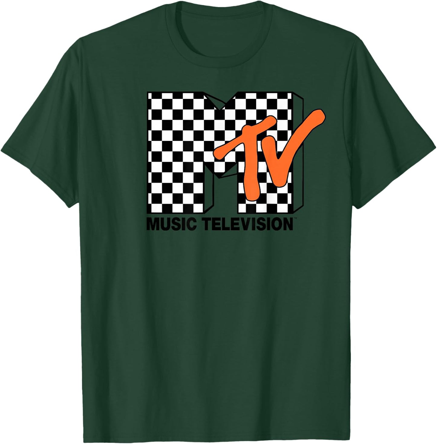 MTV Logo Checkers Style Graphic T-Shirt - T-Shirt | Forest