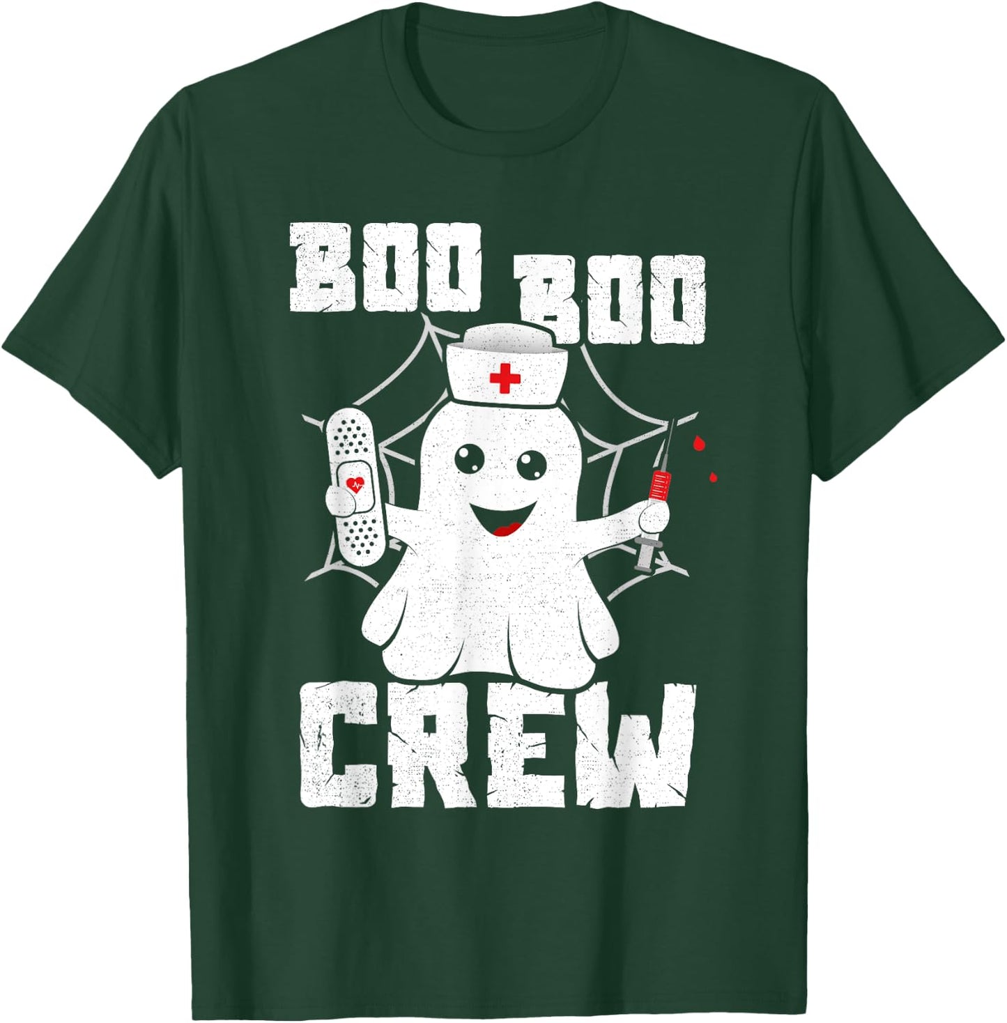Boo Boo Crew Shirt Ghost Nurse Costume Girls Funny Halloween T-Shirt - T-Shirt | Forest