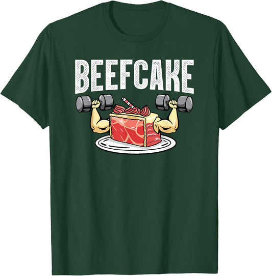 Funny Beefcake Gym Workout Apparel T-Shirt - T-Shirt | Forest