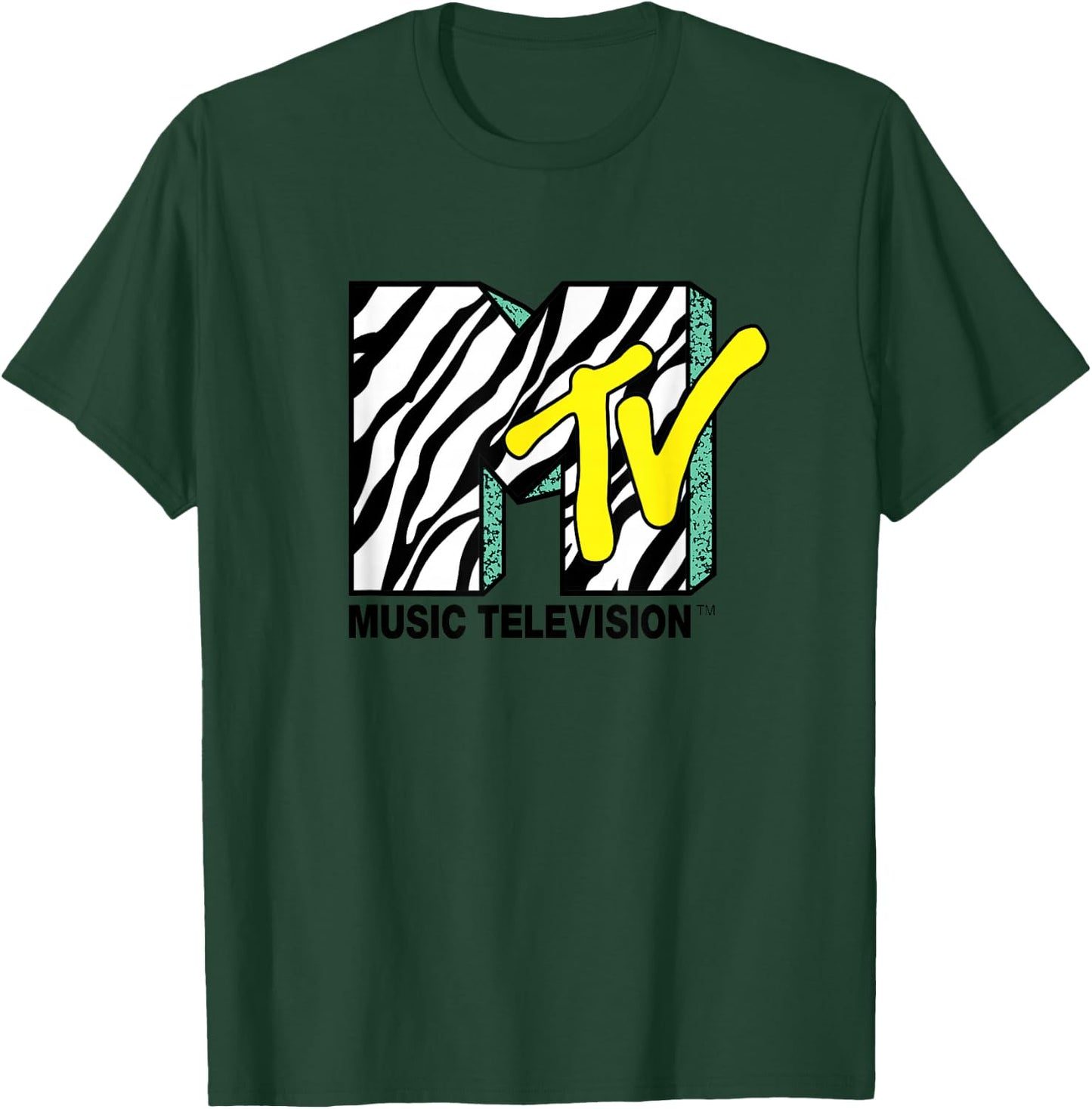 Mtv Logo With Zebra Treatment With Yellow Color Fill T-Shirt - T-Shirt | Forest