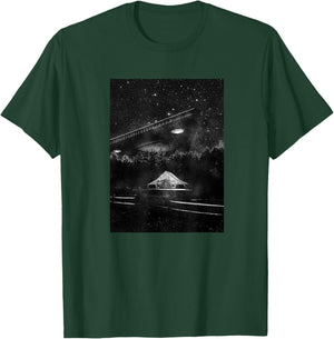 UFO Art - TR3B Triangle Spacecraft, Visiting Alien T-Shirt - T-Shirt | Forest