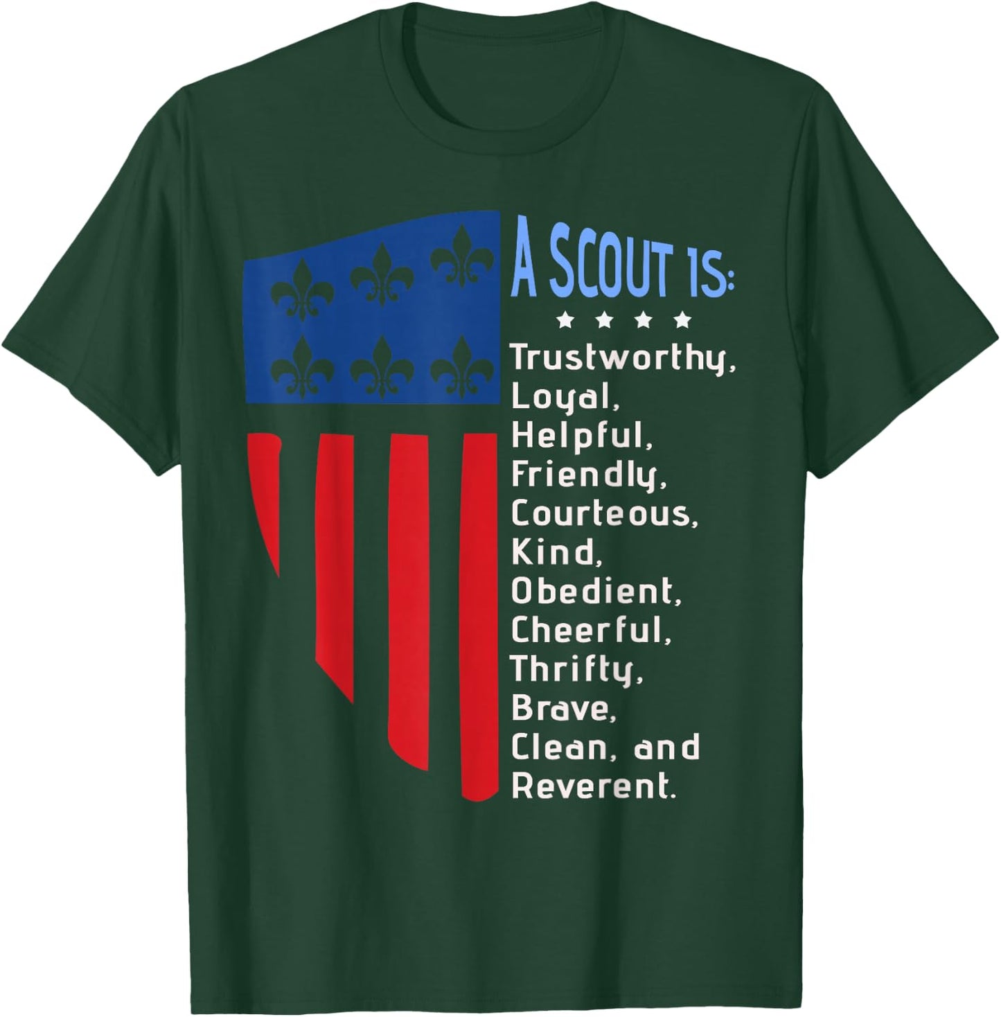Scouting Law, US America Flag Scouting Law Gift T-Shirt - T-Shirt | Forest