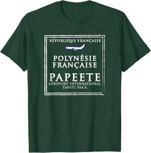 Papeete Tahiti Passport Stamp Vacation Travel T-Shirt - T-Shirt | Forest
