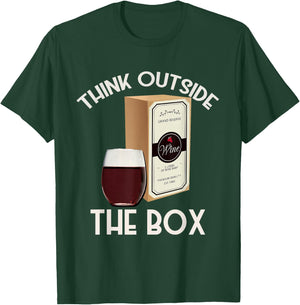 Think Outside the Box Wine Funny Boxed Wine Lover T-Shirt - T-Shirt | Forest