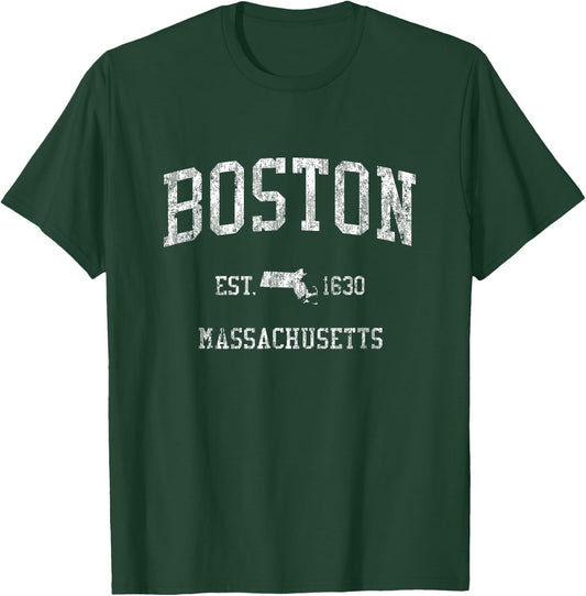 Boston Vintage Sports Design Boston Massachusetts MA T-Shirt - T-Shirt | Forest