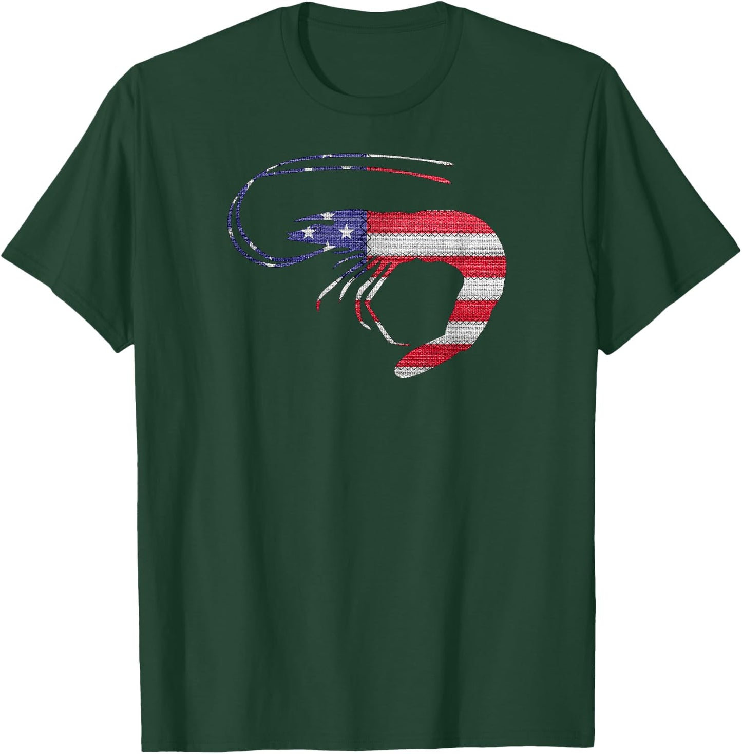 Patriotic Shrimp Love American Flag Vintage Funny Gift Kids Men T-Shirt - T-Shirt | Forest