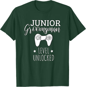 Cute Junior Groomsman Gaming Wedding Party Jr Boys Gift T-Shirt - T-Shirt | Forest
