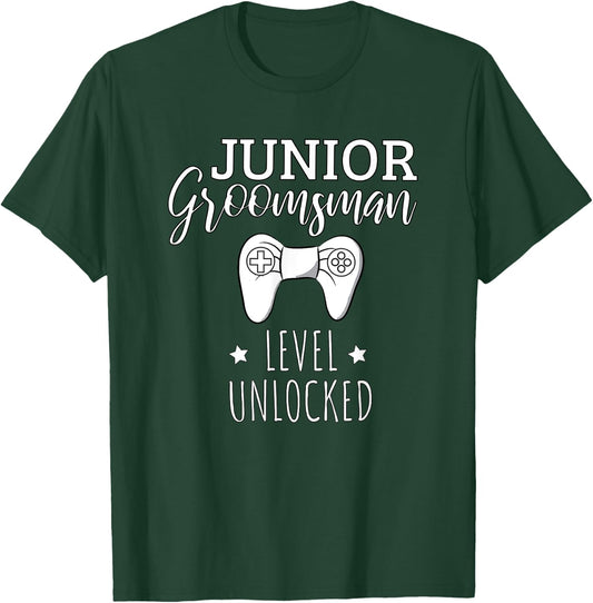 Cute Junior Groomsman Gaming Wedding Party Jr Boys Gift T-Shirt - T-Shirt | Forest