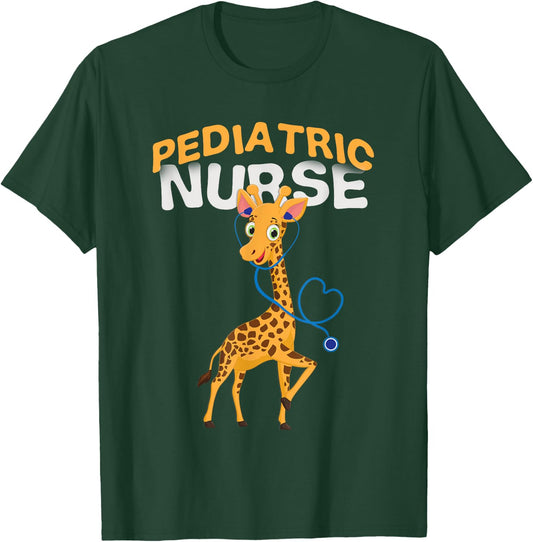 Pediatric Nurse Cute Giraffe Lover Shirt T-Shirt - T-Shirt | Forest