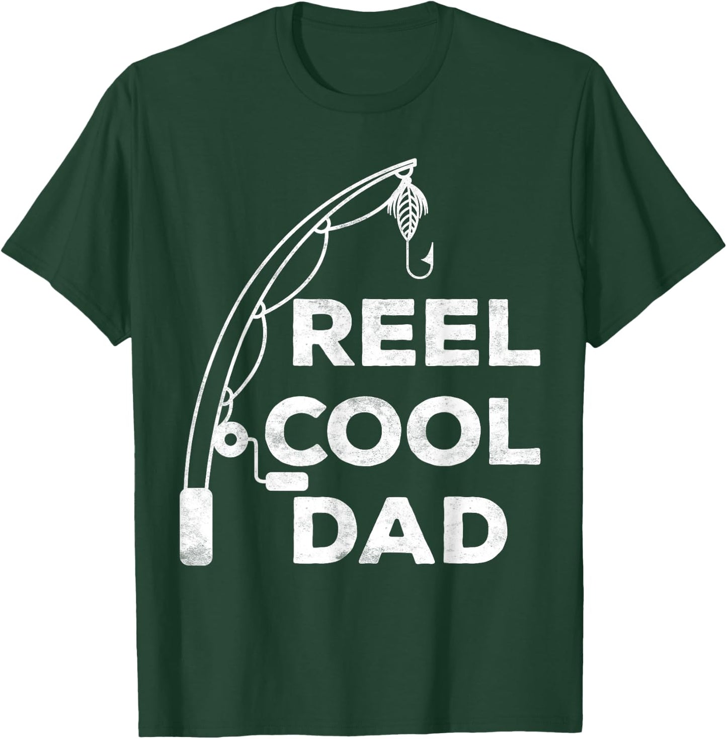 Reel Cool Dad Shirt Men Fisherman Fathers Day T-Shirt - T-Shirt | Forest