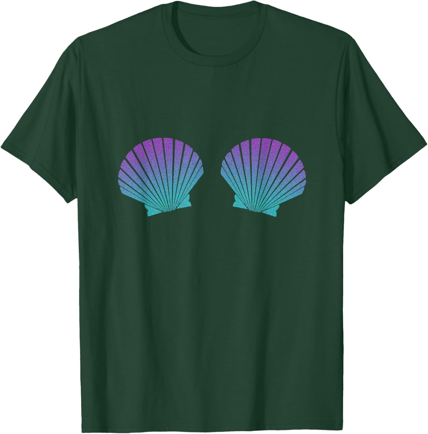 Mermaid Sea Shell Bra Sea Shell Mermaid Costume T-Shirt - T-Shirt | Forest